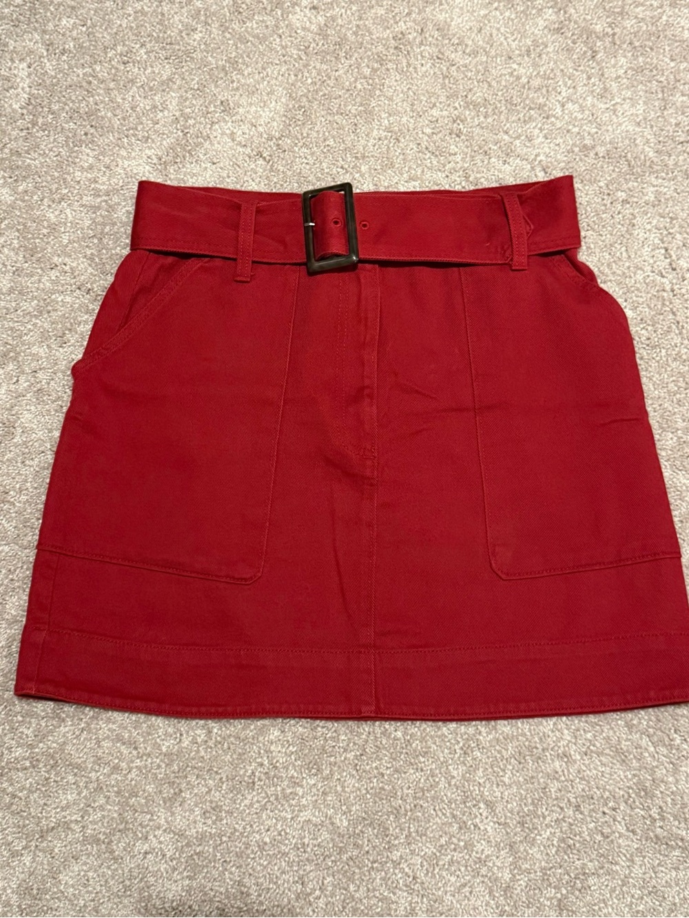 Banana Republic Red Belted Utility Mini Skirt